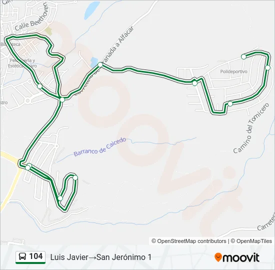 104 Bus Line Map