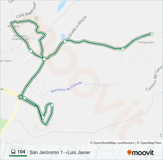 104 Bus Line Map