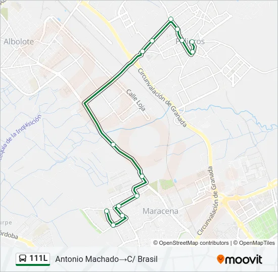 111L Bus Line Map