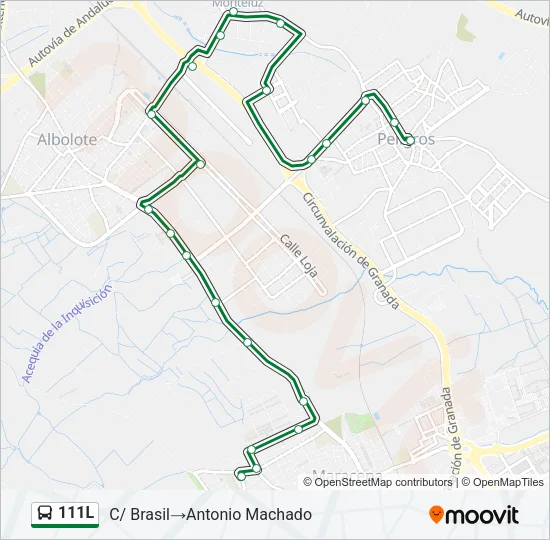 111L Bus Line Map