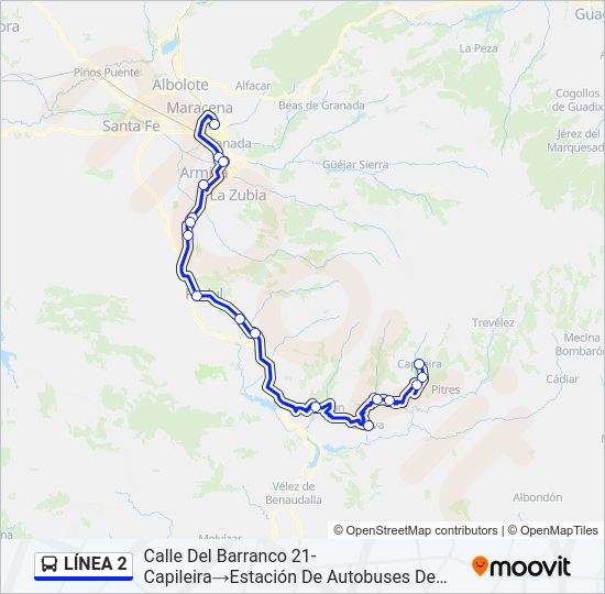 Mapa de  2 de autobús