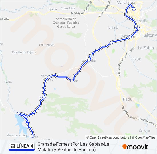 LÍNEA 4 bus Line Map