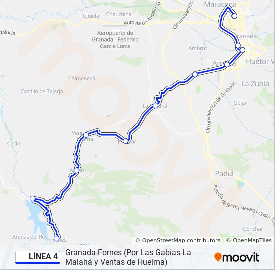 LÍNEA 4 bus Mapa de línia