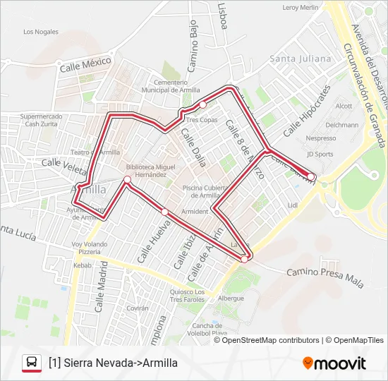 LANZADERA METRO Bus Line Map