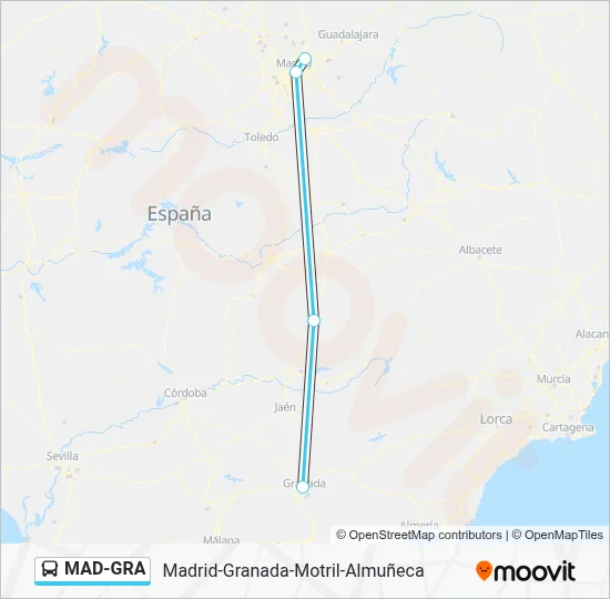 MAD-GRA Bus Line Map