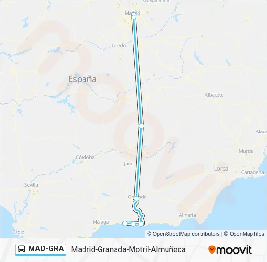 MAD-GRA Bus Line Map