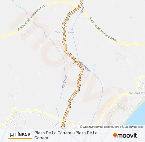 LÍNEA 5 Bus Line Map