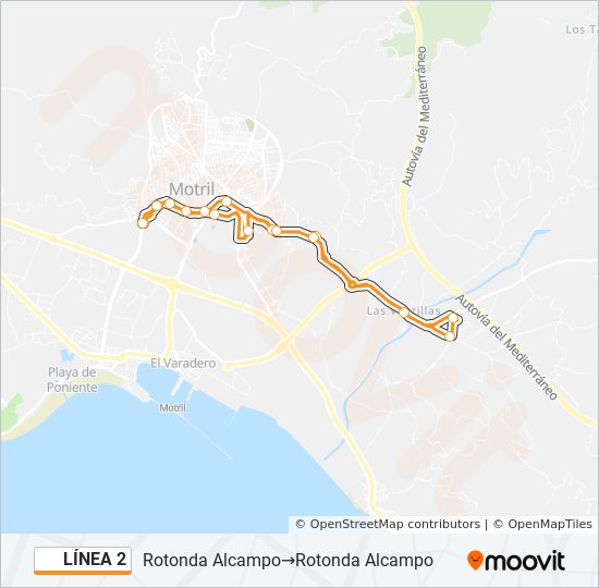 LÍNEA 2 bus Line Map