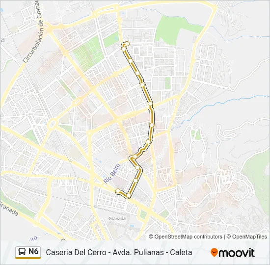 N6 Bus Line Map