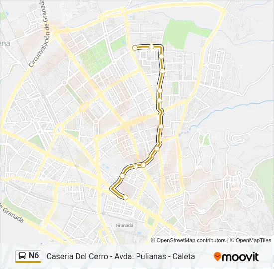 N6 Bus Line Map