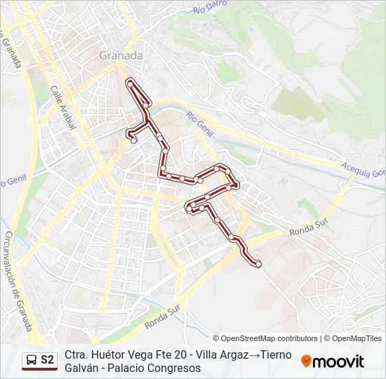 S2 bus Mapa de línia