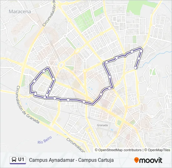 U1 Bus Line Map
