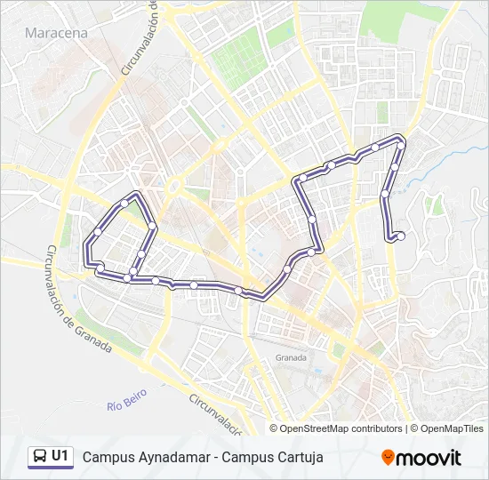 U1 Bus Line Map