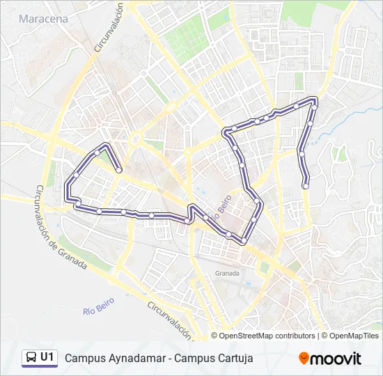 U1 Bus Line Map