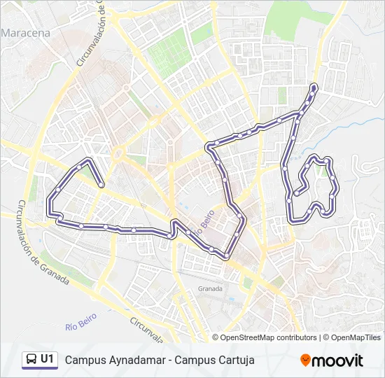 U1 Bus Line Map