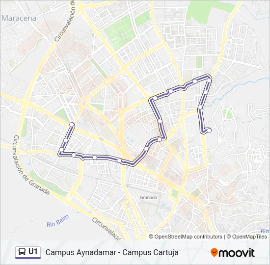 U1 Bus Line Map