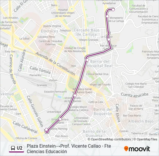 U2 Bus Line Map