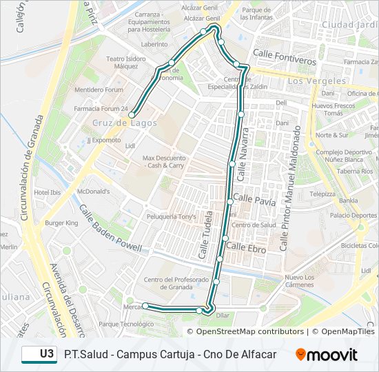 U3 bus Line Map