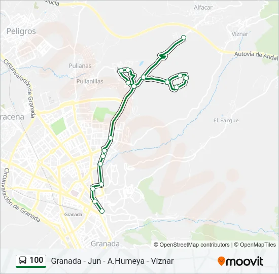 100 Bus Line Map