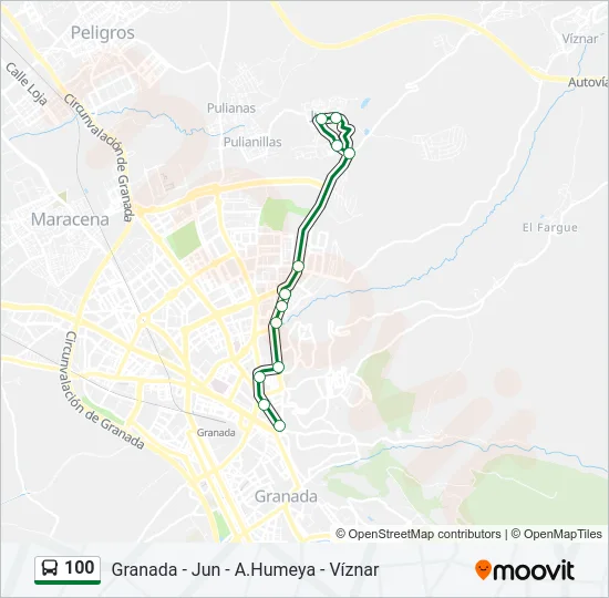 100 Bus Line Map