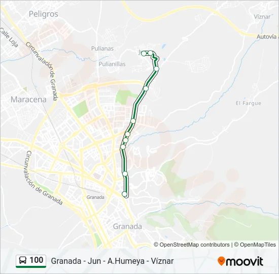 100 Bus Line Map