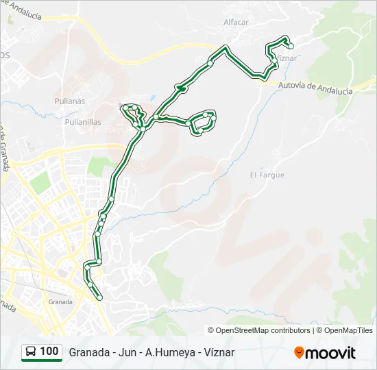 100 Bus Line Map