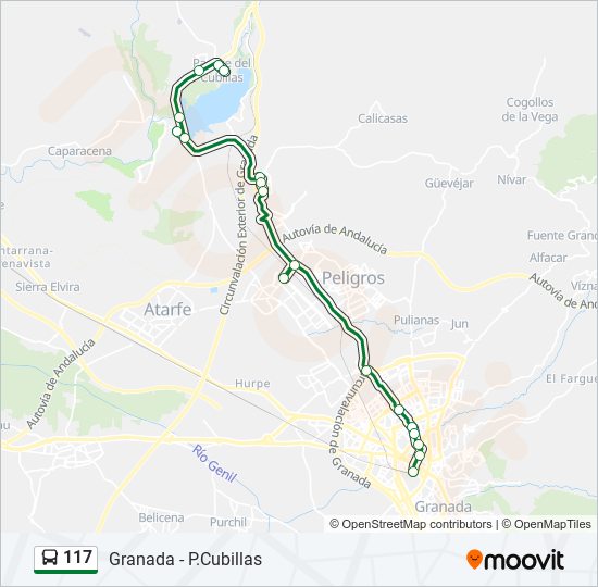 117 bus Mapa de línia