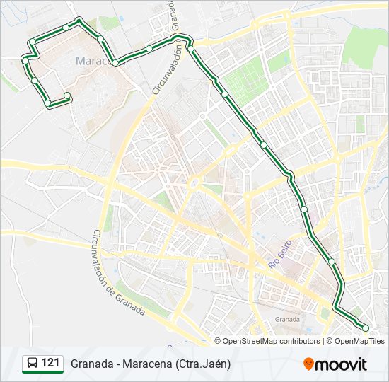 121 bus Mapa de línia