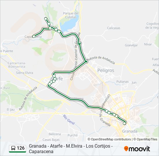 Mapa de 126 de autobús