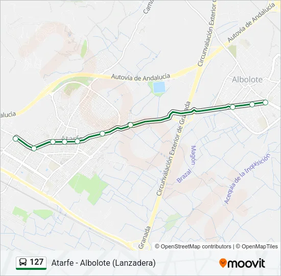 127 bus Mapa de línia