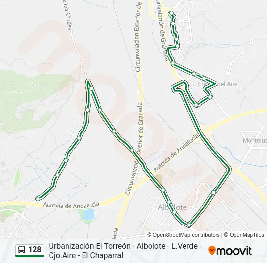 128 Bus Line Map