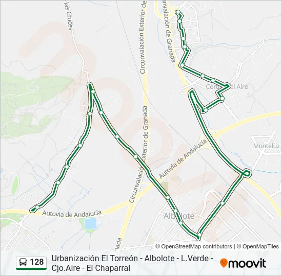 128 Bus Line Map