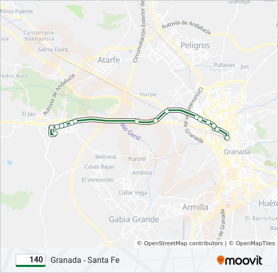 140 bus Mapa de línia