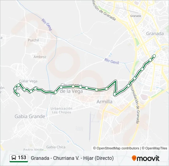 153 Bus Line Map