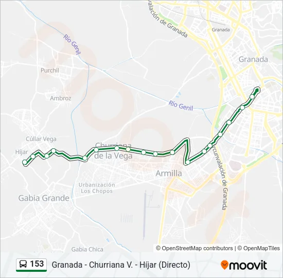 153 Bus Line Map