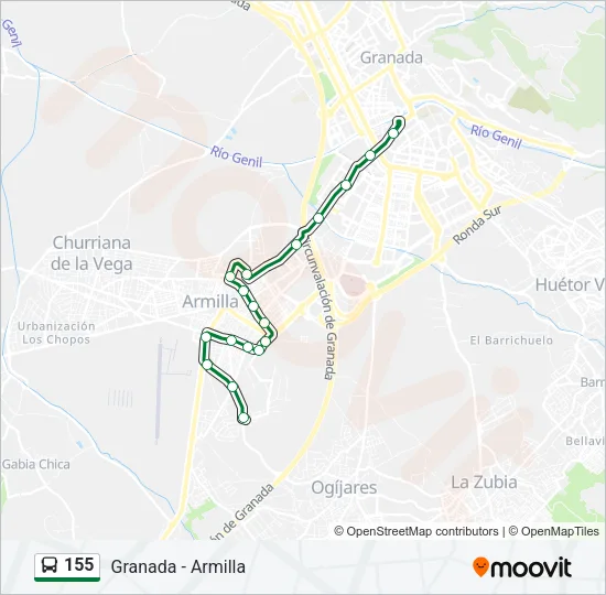 155 Bus Line Map