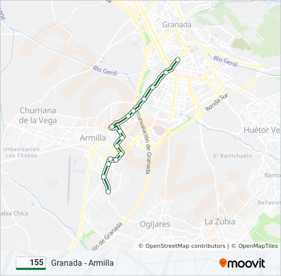 155 bus Mapa de línia