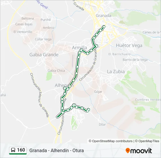 160 Bus Line Map