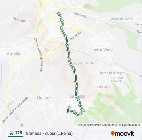 Mapa de 175 de autobús