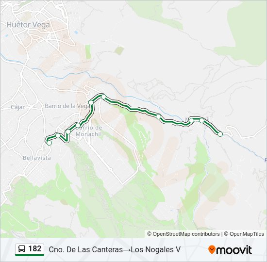 Mapa de 182 de autobús