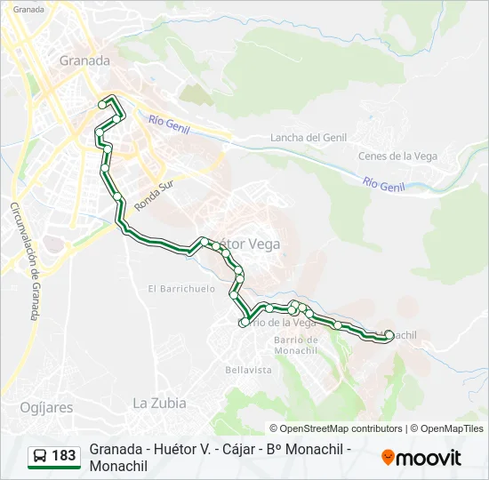 183 Bus Line Map