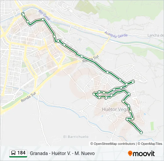 184 Bus Line Map