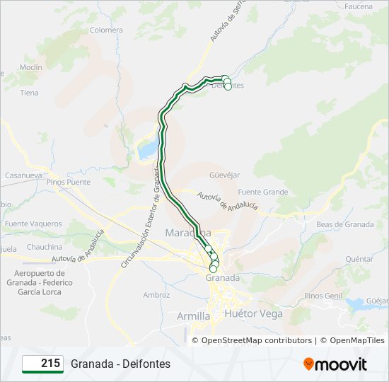 215 bus Line Map