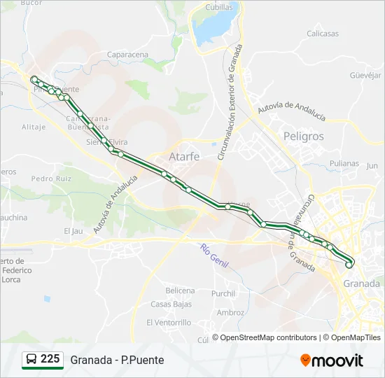 225 Bus Line Map