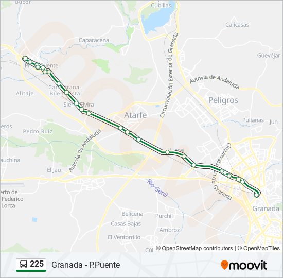 225 bus Mapa de línia