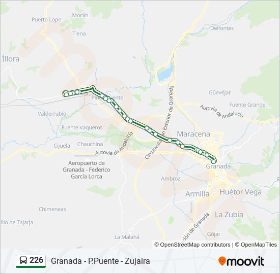 226 bus Line Map