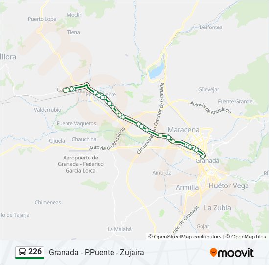 226 bus Line Map