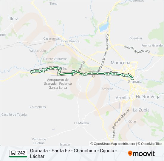 Mapa de 242 de autobús