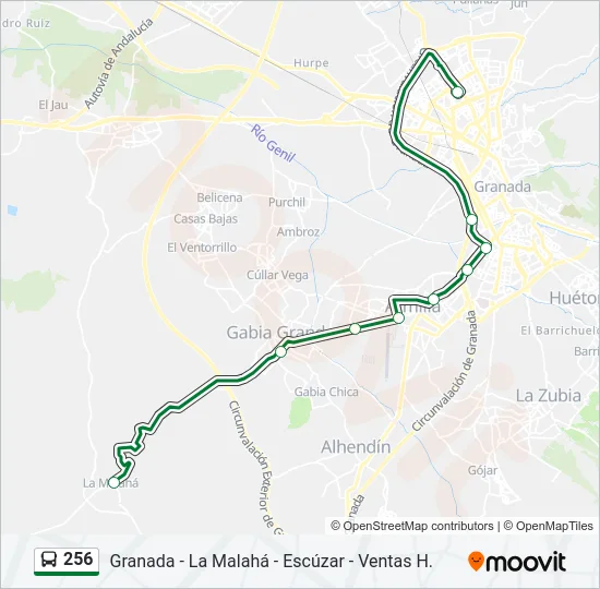 256 Bus Line Map