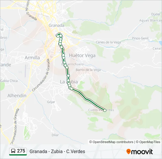 275 Bus Line Map